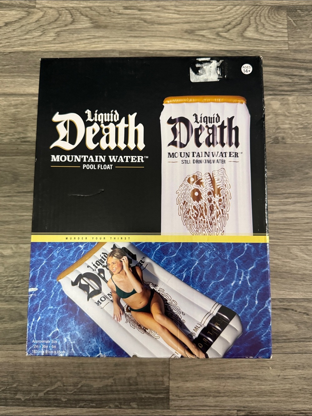 New in box Liquid Death Mountain Water large pool float